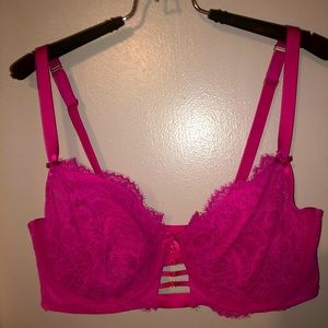 Hot pink unlined lane Bryant bra size 38DDD